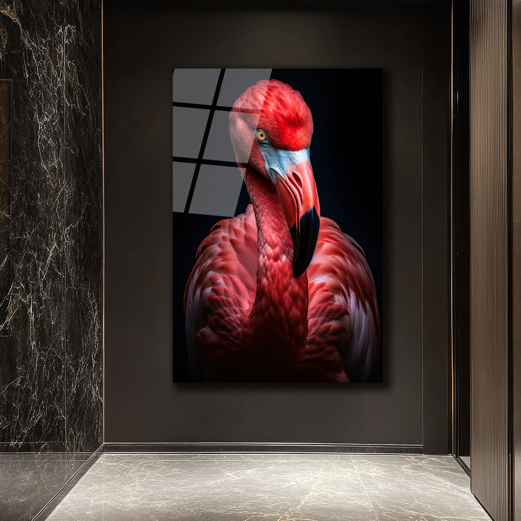 Büyüleyici Pembe Flamingo Cam Tablo - Glazella Özel Koleksiyon