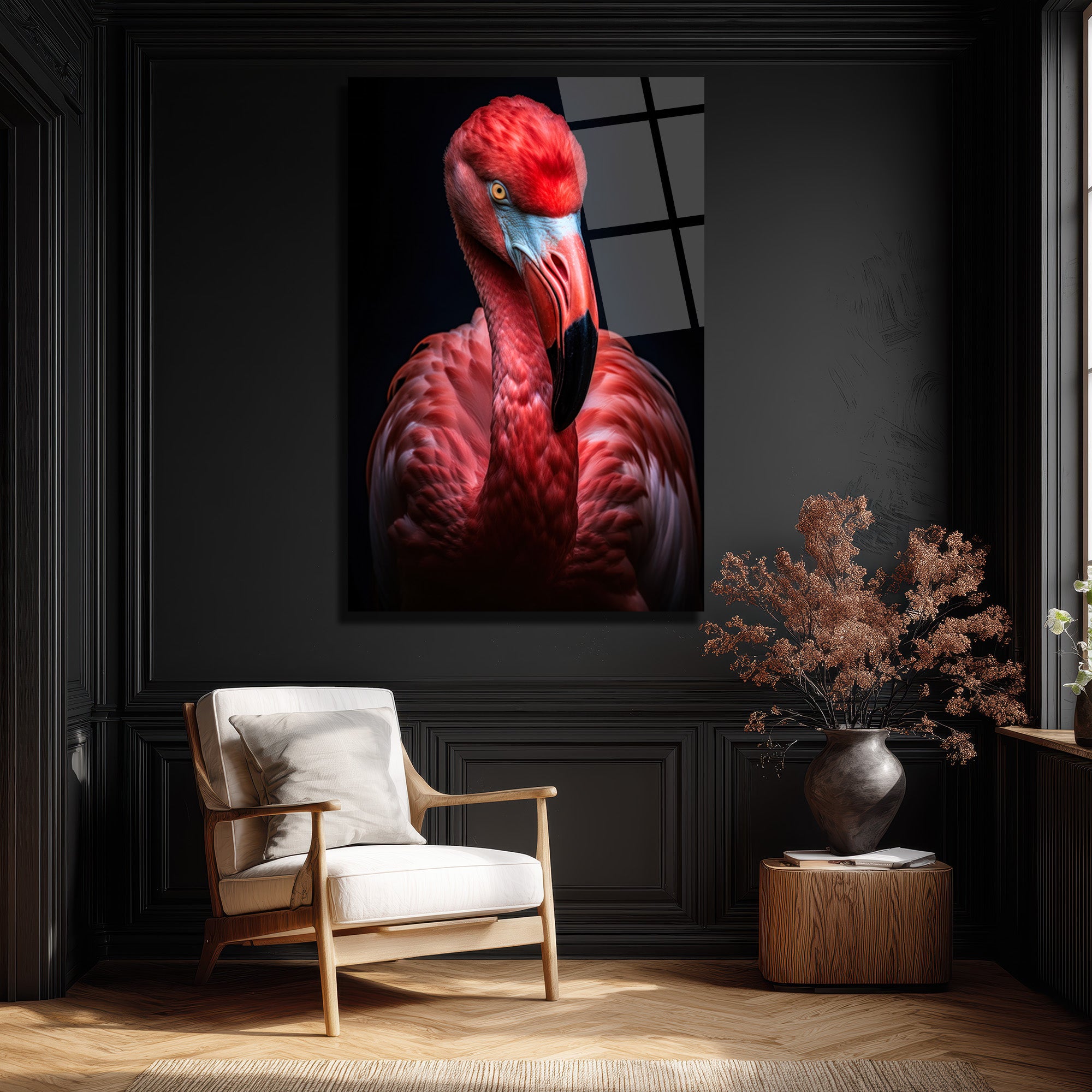 Büyüleyici Pembe Flamingo Cam Tablo - Glazella Özel Koleksiyon