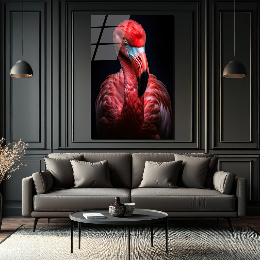 Büyüleyici Pembe Flamingo Cam Tablo - Glazella Özel Koleksiyon