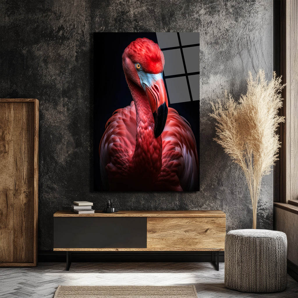 Büyüleyici Pembe Flamingo Cam Tablo - Glazella Özel Koleksiyon
