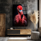 Büyüleyici Pembe Flamingo Cam Tablo - Glazella Özel Koleksiyon
