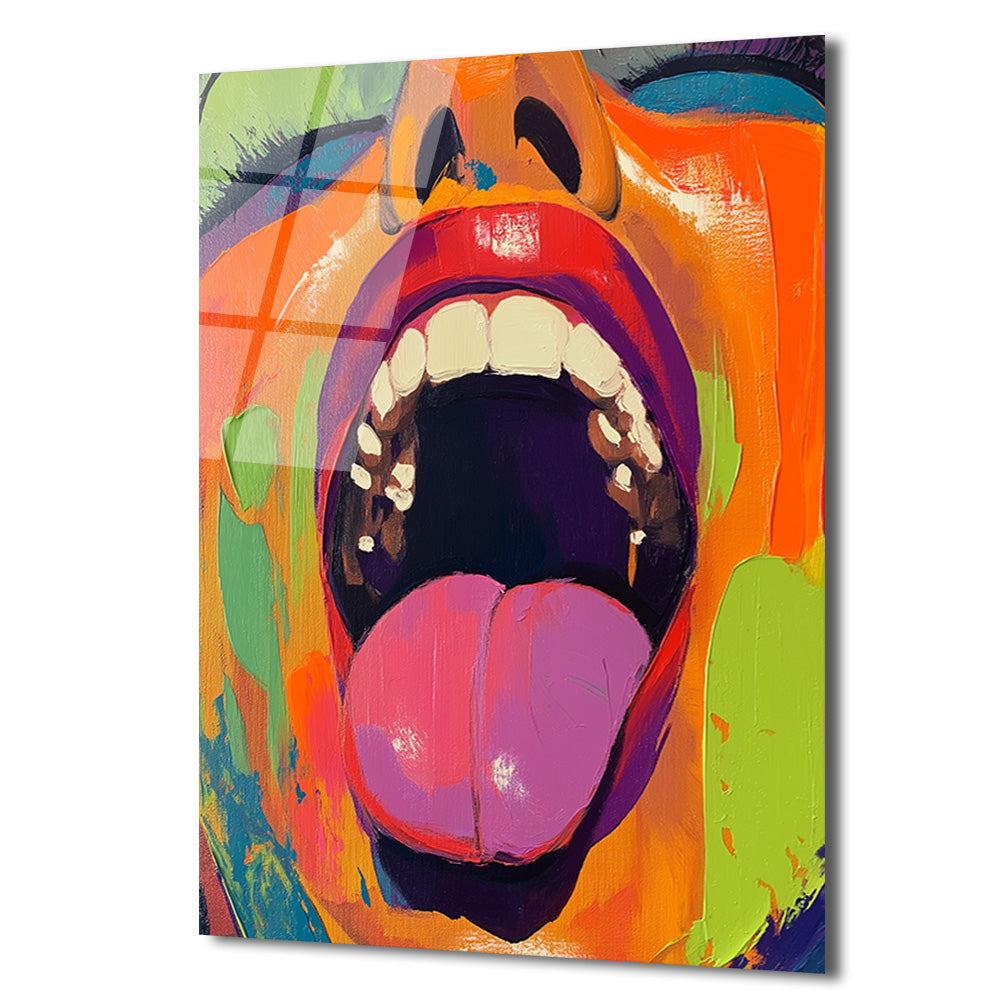 Enerjik İfade: Renkli Pop Art Cam Tablo