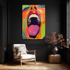 Enerjik İfade: Renkli Pop Art Cam Tablo
