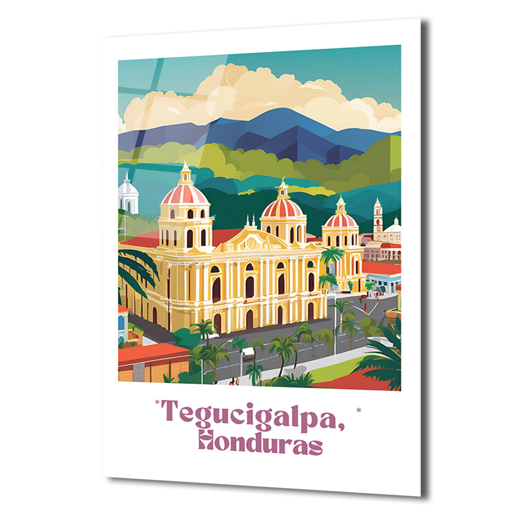 Tegucigalpa Honduras Şehir Manzarası Modern Cam Tablo