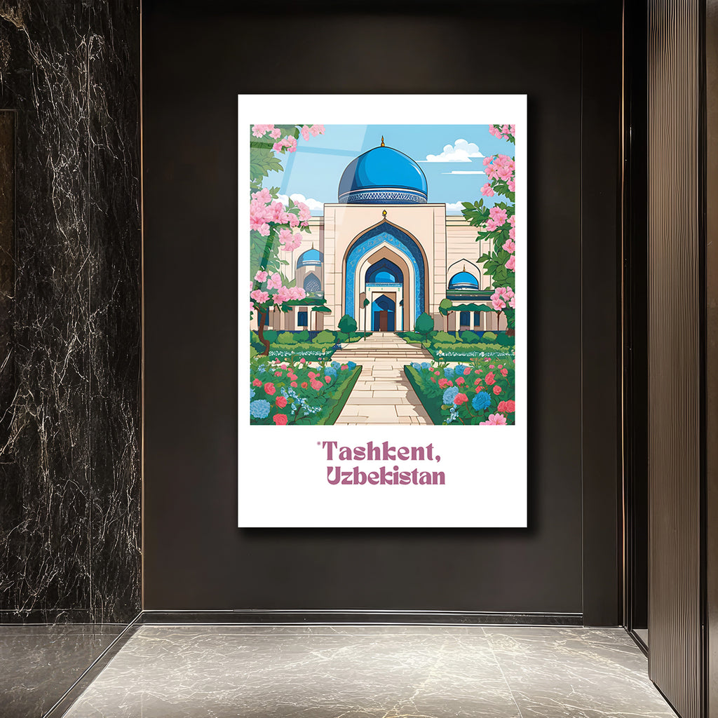 Tashkent Özbekistan Mimarisi Cam Tablo | Doğu Estetiği Duvar Sanatı