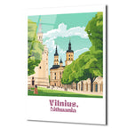 Vilnius Litvanya Şehir Manzarası Modern Cam Tablo