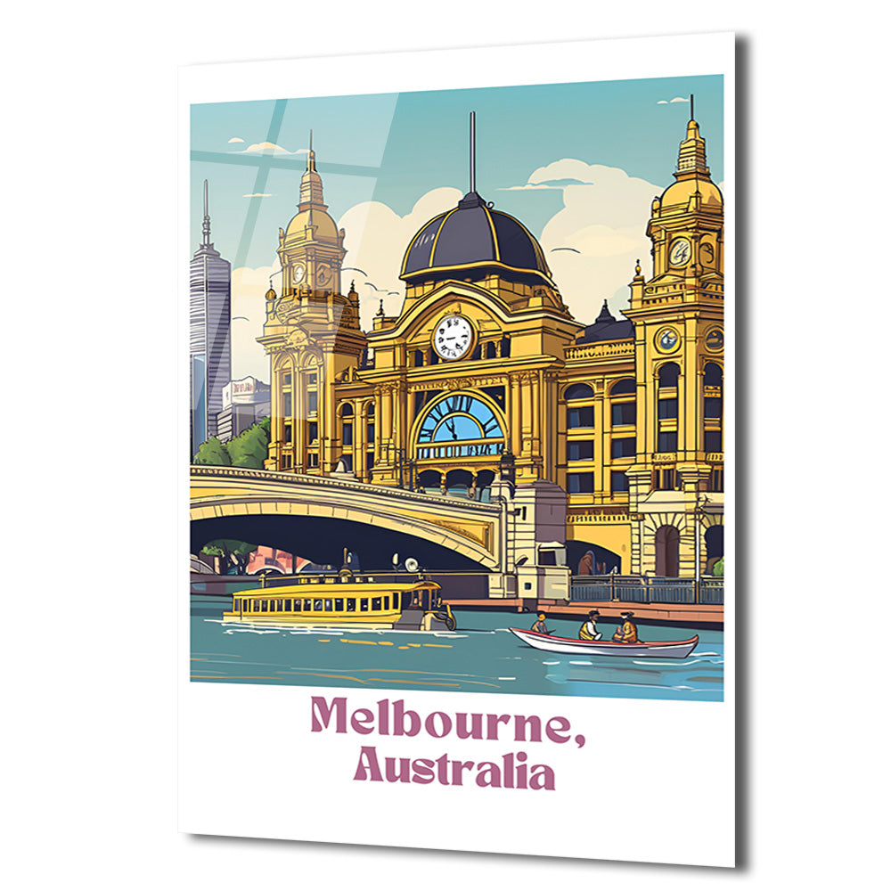 Melbourne Flinders Street İstasyonu Cam Tablo: Şehrin Kalbi Evinizde