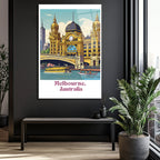 Melbourne Flinders Street İstasyonu Cam Tablo: Şehrin Kalbi Evinizde