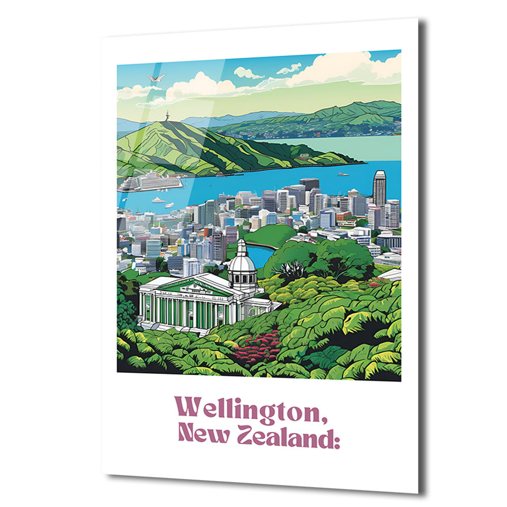 Wellington, Yeni Zelanda Manzarası Cam Tablo: Okyanus Esintisi
