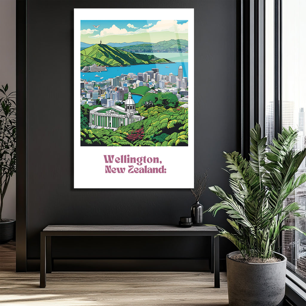Wellington, Yeni Zelanda Manzarası Cam Tablo: Okyanus Esintisi