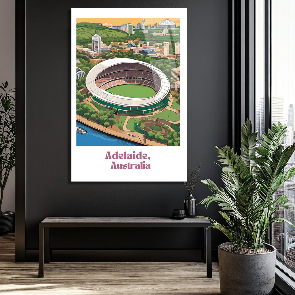 Adelaide Oval Stadyumu Manzarası Modern Cam Tablo