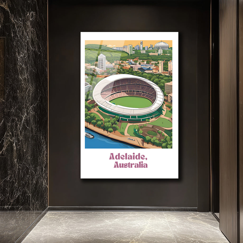 Adelaide Oval Stadyumu Manzarası Modern Cam Tablo