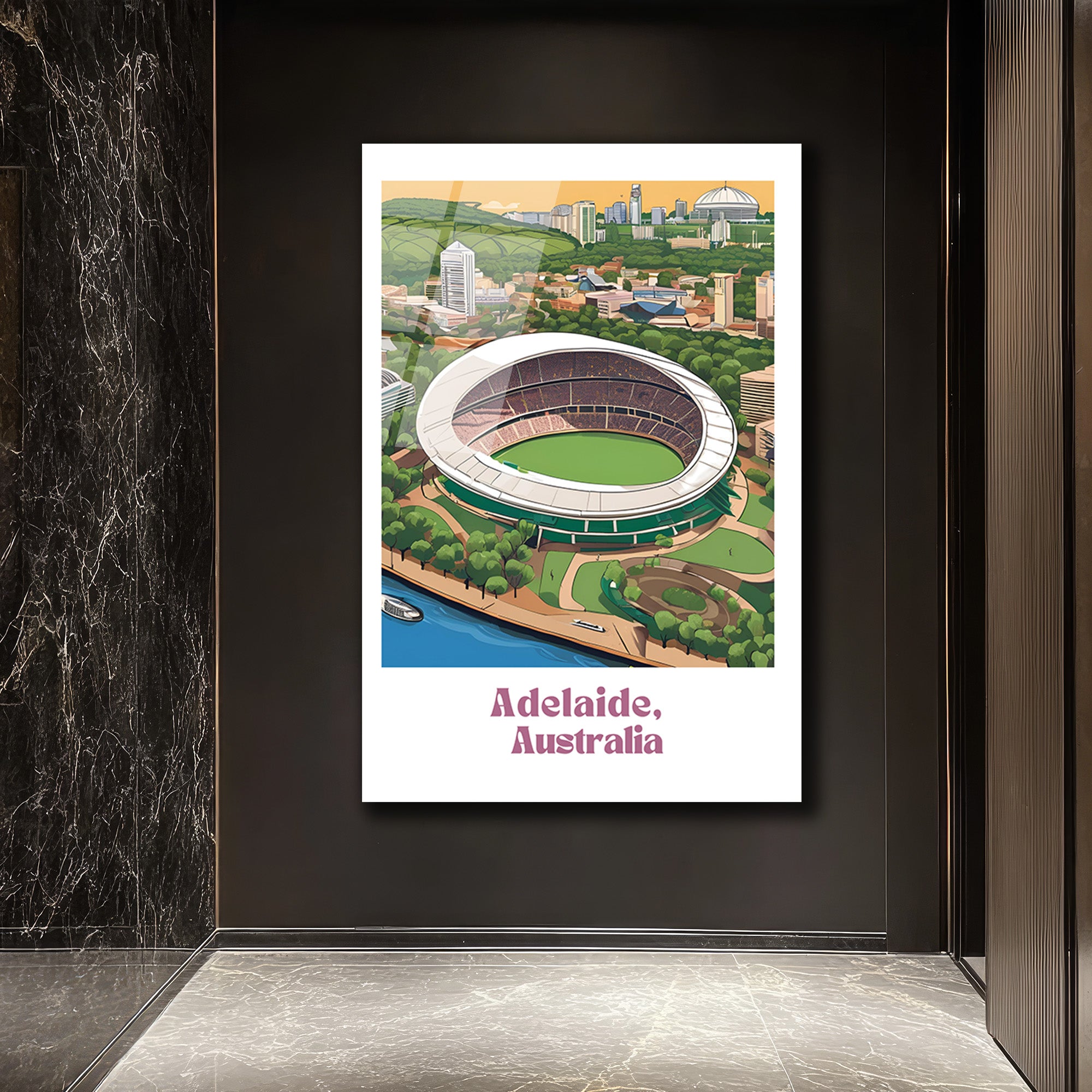 Adelaide Oval Stadyumu Manzarası Modern Cam Tablo