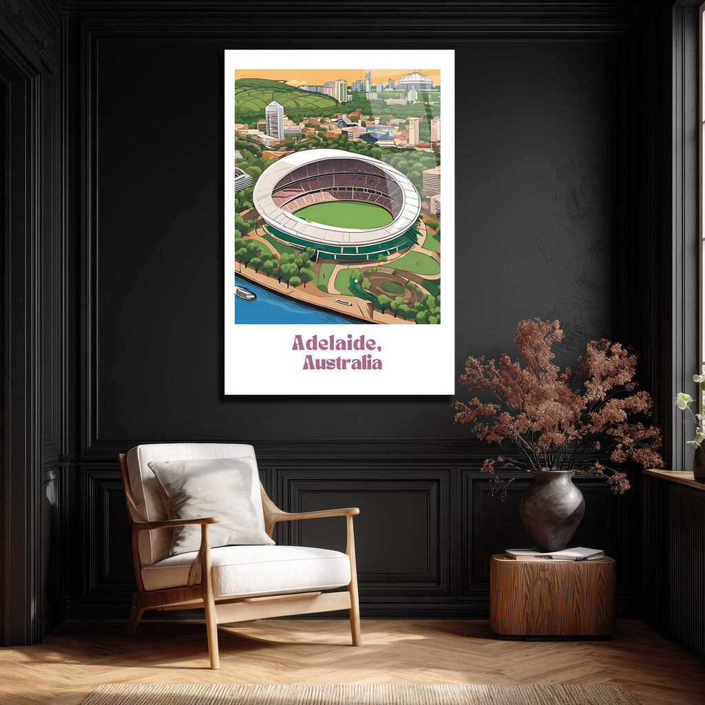 Adelaide Oval Stadyumu Manzarası Modern Cam Tablo