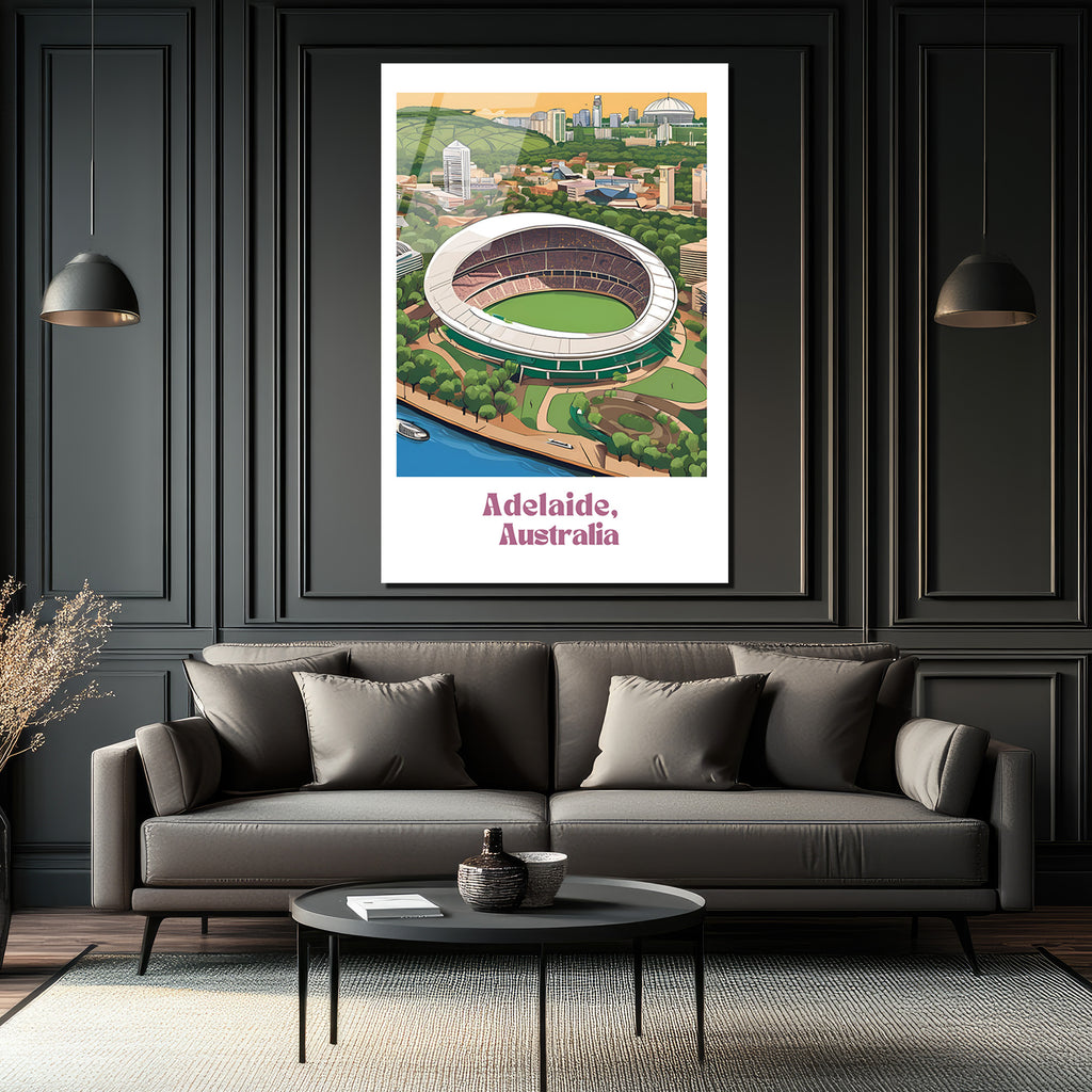 Adelaide Oval Stadyumu Manzarası Modern Cam Tablo