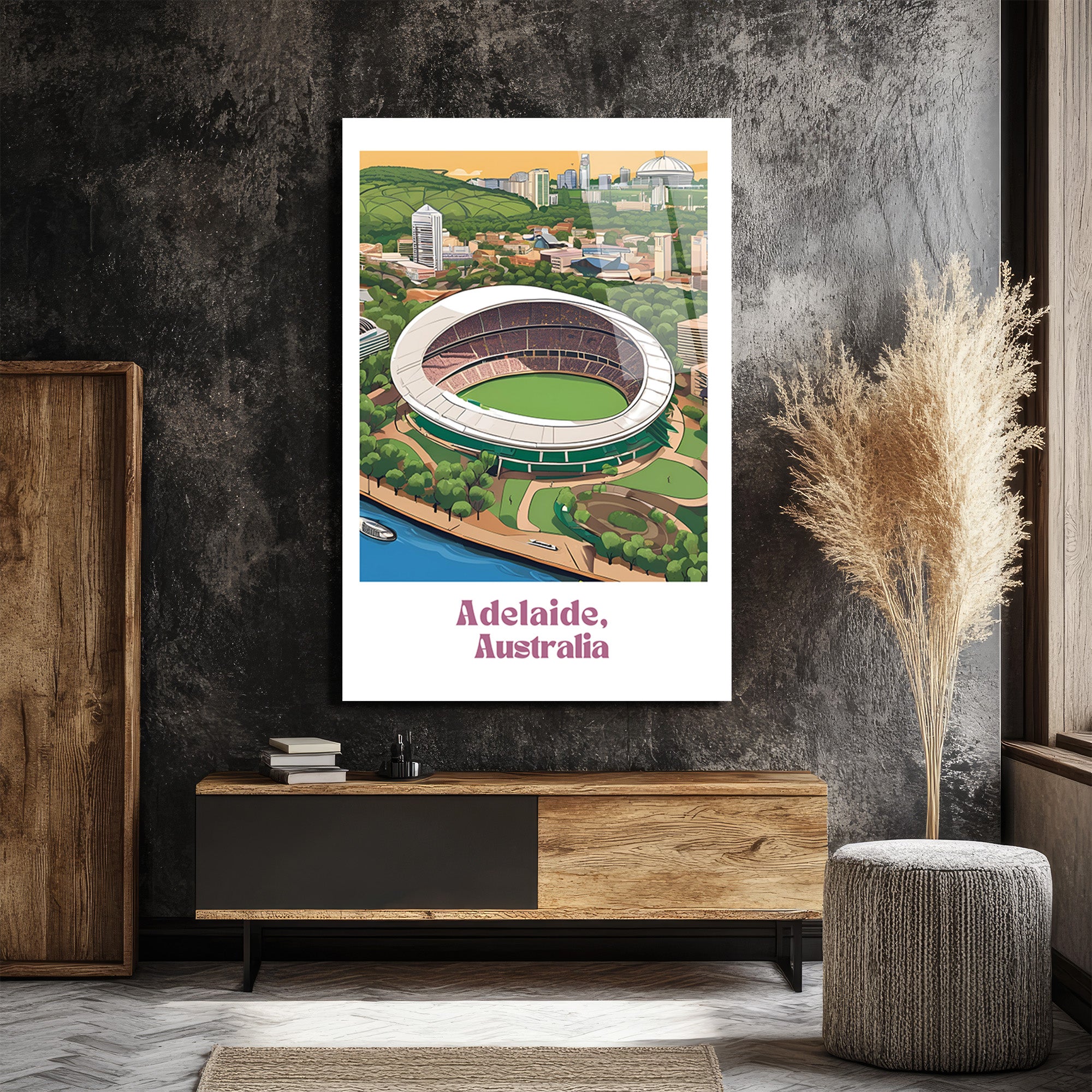 Adelaide Oval Stadyumu Manzarası Modern Cam Tablo