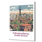 Johannesburg Şehir Manzarası Modern Cam Tablo