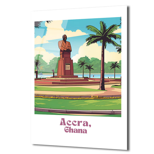 Accra, Gana Tarihi Anıtı Modern Sanat Cam Tablo