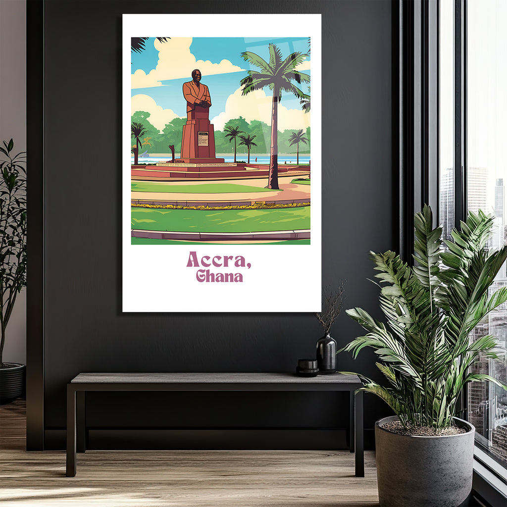 Accra, Gana Tarihi Anıtı Modern Sanat Cam Tablo