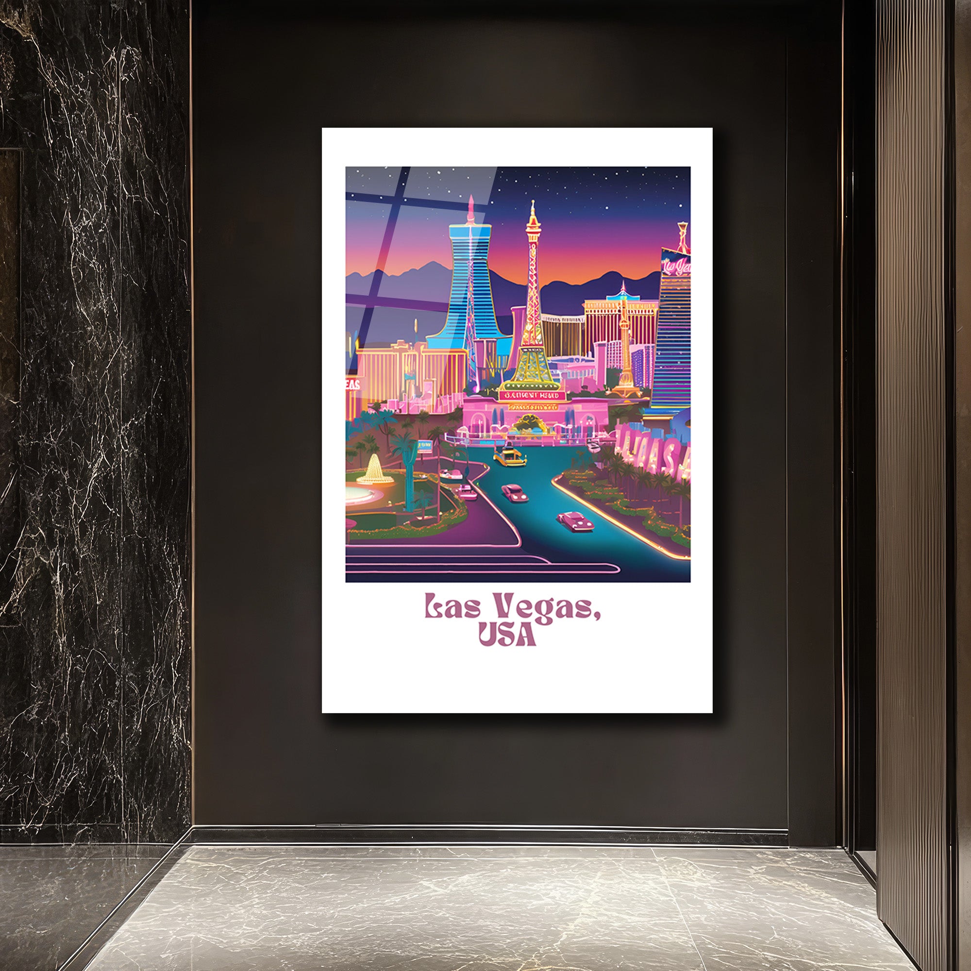 Las Vegas'ın Büyüsü Cam Tablo | Şehir Manzarası Duvar Sanatı