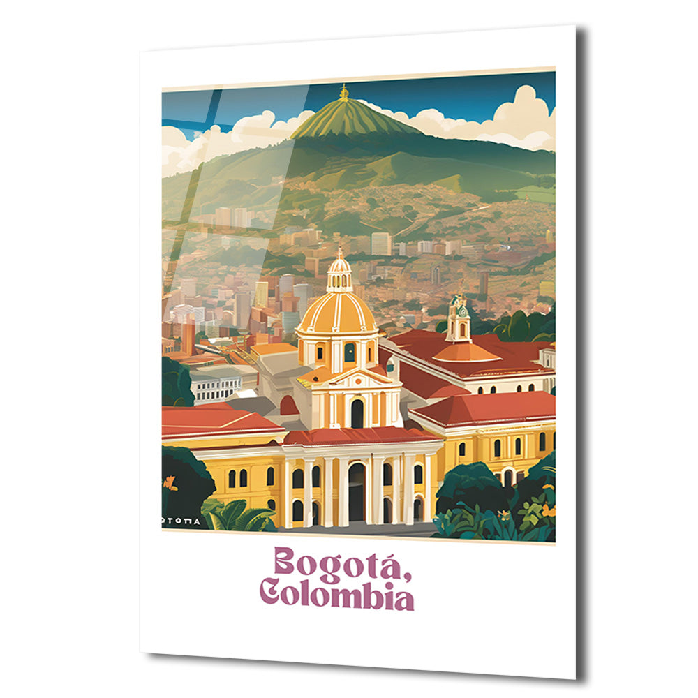 Bogotá Kolombiya Şehir Manzarası Cam Tablo