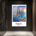 Dubai Büyüsü Şehir Manzarası Cam Tablo