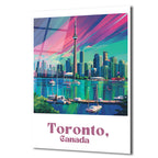 Toronto Şehir Manzarası Modern Cam Tablo - Canlı Renkler