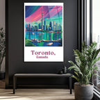 Toronto Şehir Manzarası Modern Cam Tablo - Canlı Renkler
