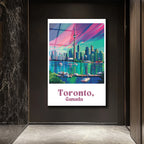 Toronto Şehir Manzarası Modern Cam Tablo - Canlı Renkler