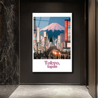 Tokyo Fuji Manzarası Cam Tablo - Japonya Şehir Sanatı