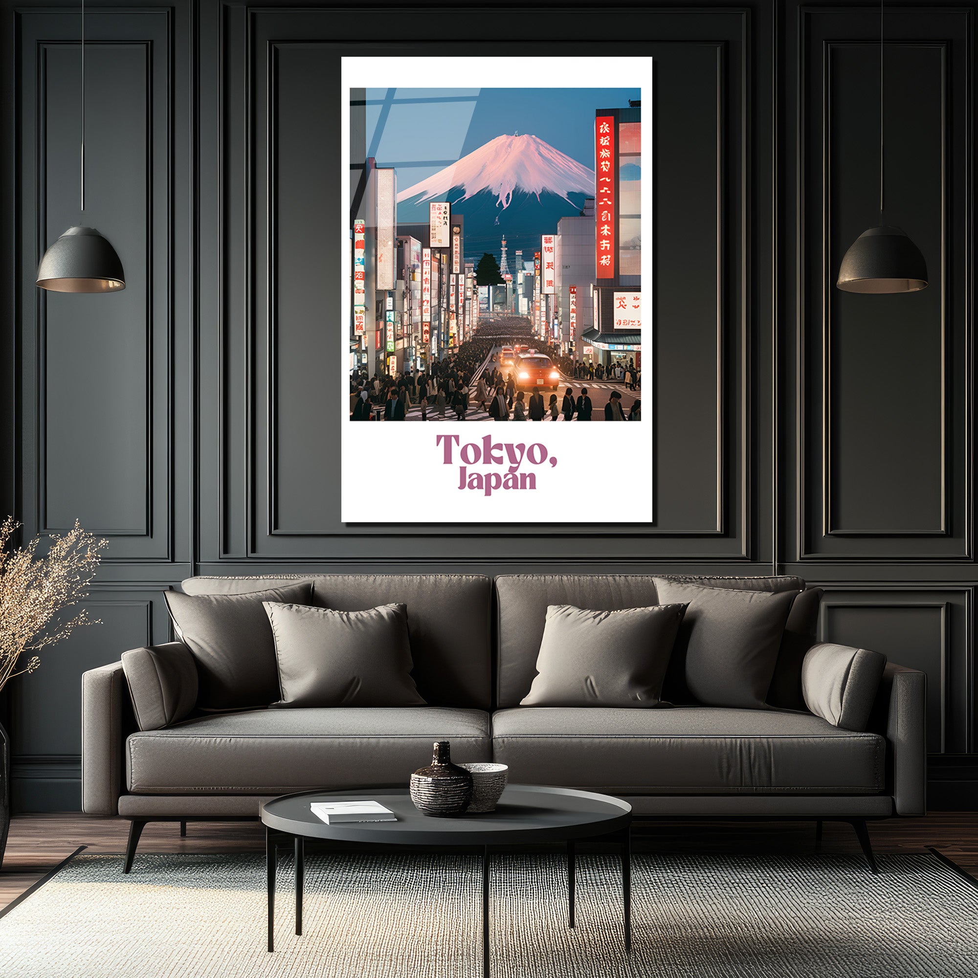 Tokyo Fuji Manzarası Cam Tablo - Japonya Şehir Sanatı