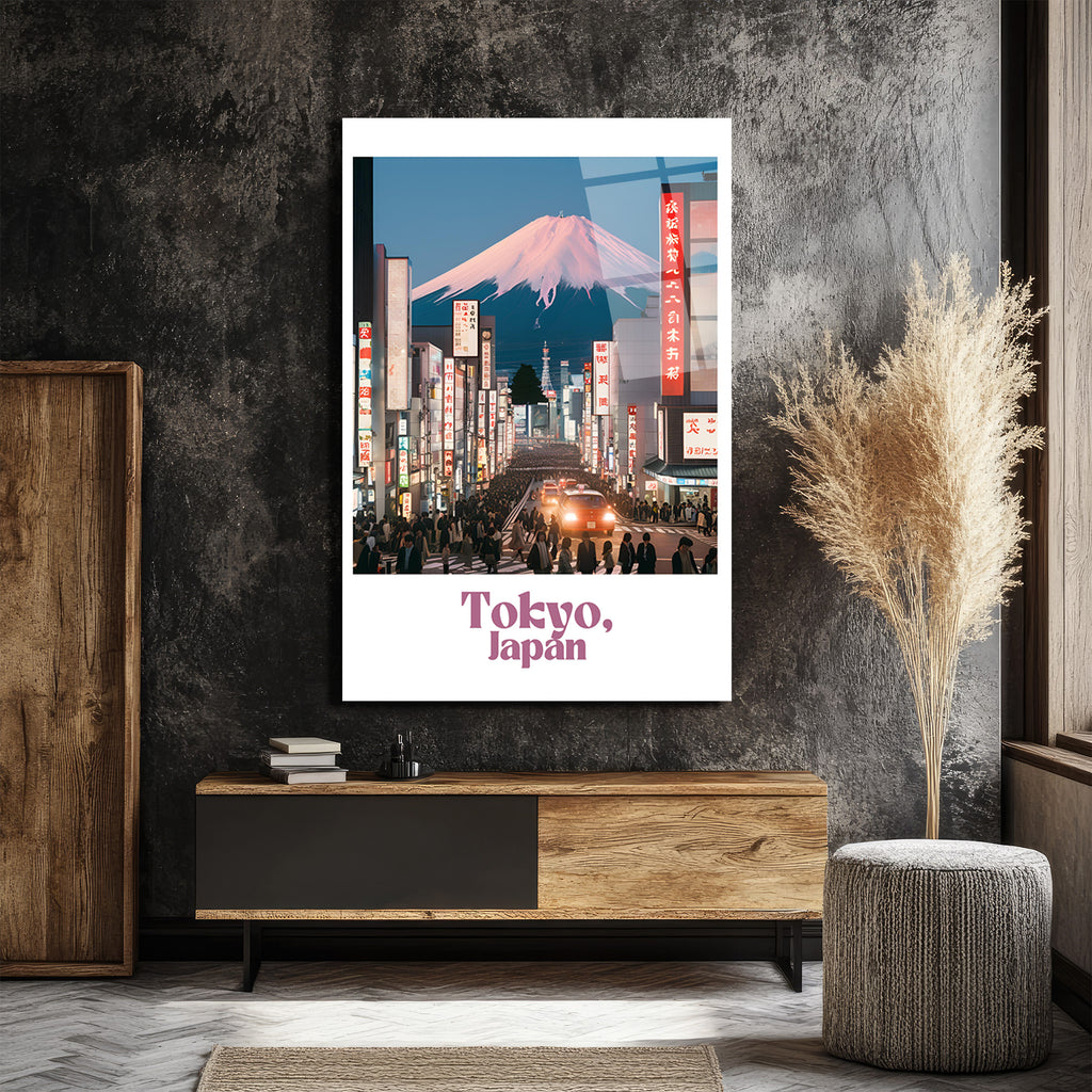 Tokyo Fuji Manzarası Cam Tablo - Japonya Şehir Sanatı