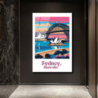 Sydney Opera Binası ve Köprüsü Pop Art Cam Tablo