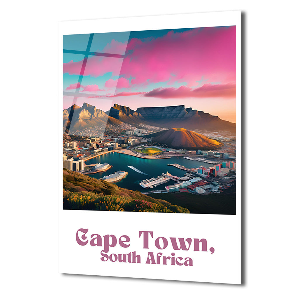 Cape Town Gün Batımı Panoraması Cam Tablo