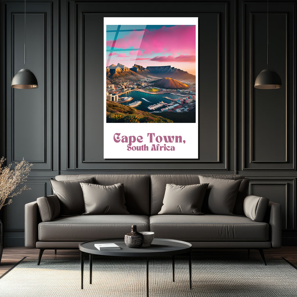 Cape Town Gün Batımı Panoraması Cam Tablo