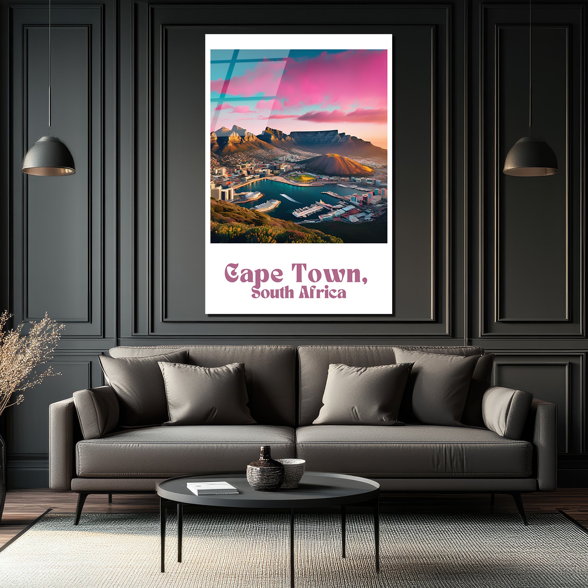Cape Town Gün Batımı Panoraması Cam Tablo