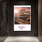 Roma Kolezyum Günbatımı Cam Tablo - Tarihi Dokunuşla Modern Duvar Sanatı
