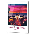 Los Angeles Gün Batımı Işıltısı Cam Tablo