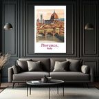 Floransa İtalya Manzarası Cam Tablo | Ponte Vecchio ve Duomo Sanatı