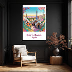 Barselona Park Güell Mozaik Temalı Dekoratif Cam Tablo