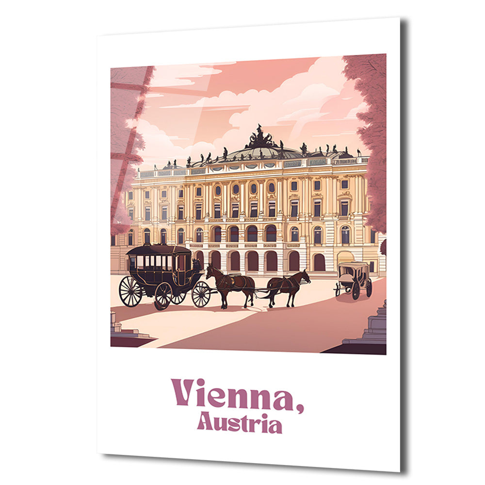 Viyana'nın Romantik Ruhu: Hofburg Sarayı Atlı Fayton Cam Tablo