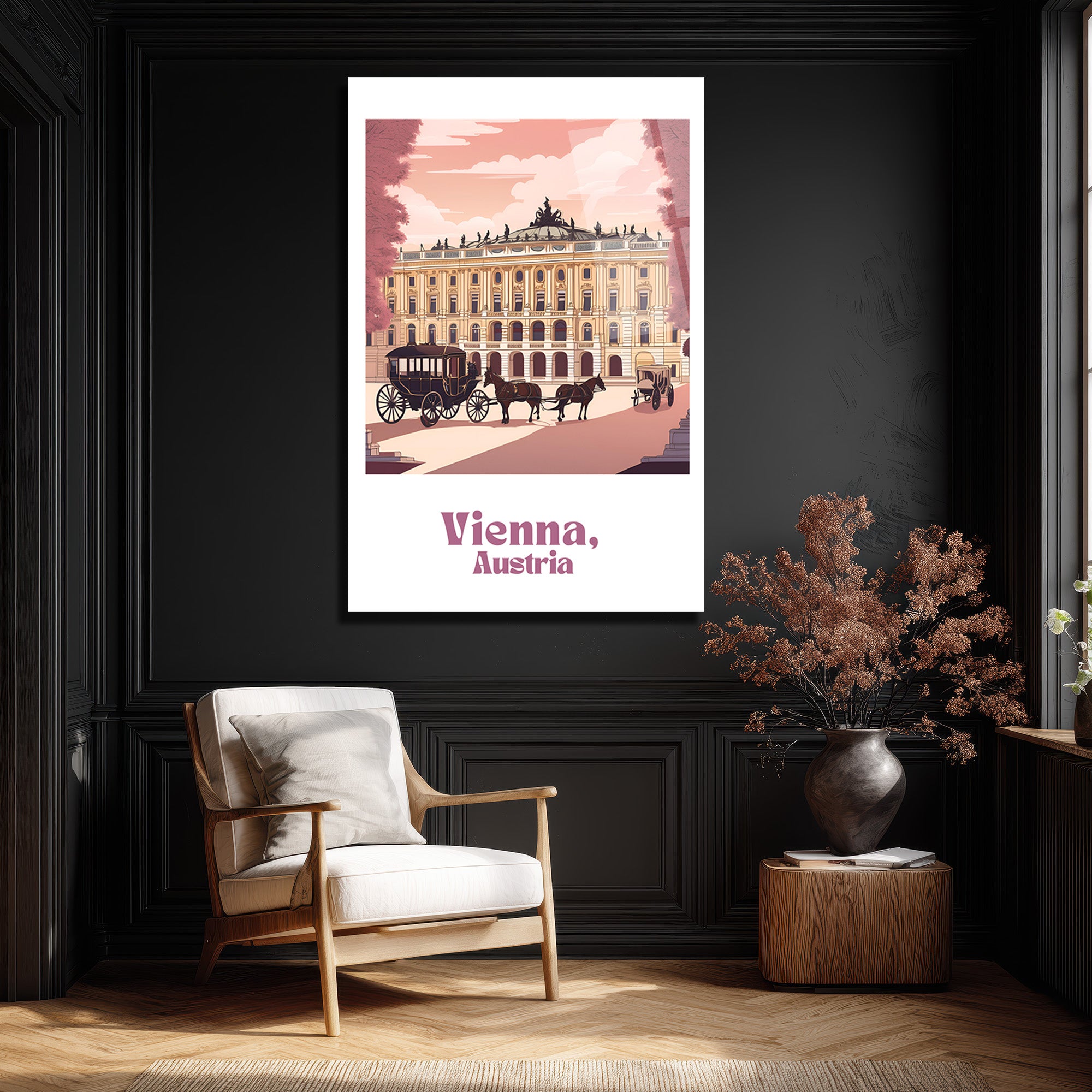Viyana'nın Romantik Ruhu: Hofburg Sarayı Atlı Fayton Cam Tablo