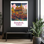 Bangkok'un Büyülü Işıltısı: Tayland Temalı Cam Tablo