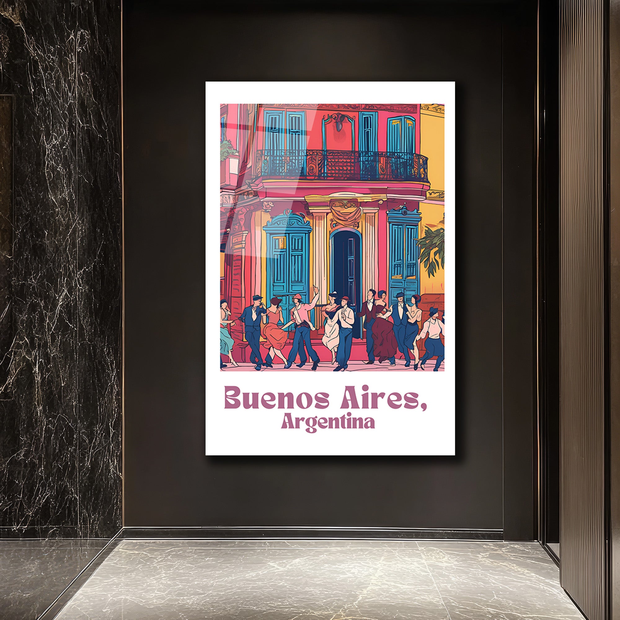 Buenos Aires Tango Rüyası Temalı Cam Tablo