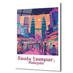 Kuala Lumpur Rüyası Cam Tablo | Malezya Şehri Sanatı