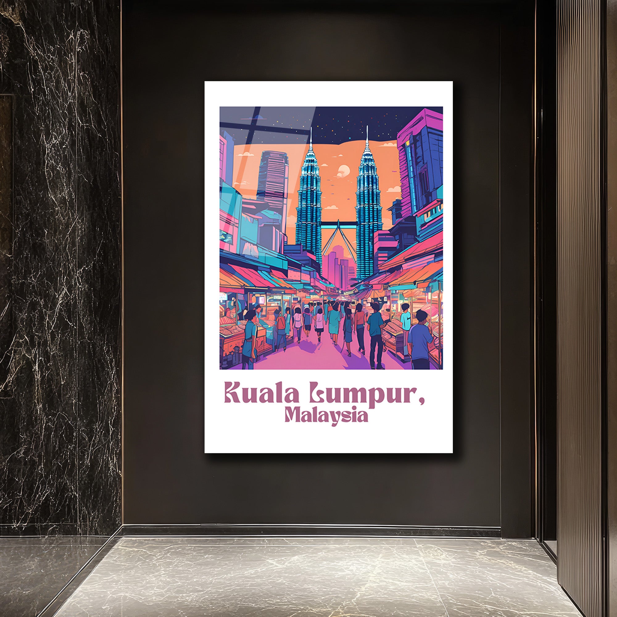 Kuala Lumpur Rüyası Cam Tablo | Malezya Şehri Sanatı