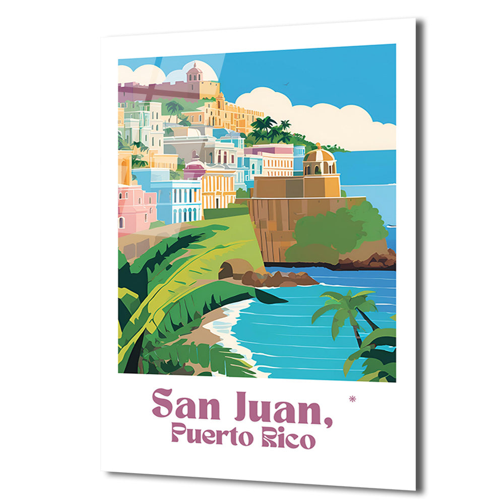 San Juan, Puerto Rico Manzaralı Estetik Cam Tablo