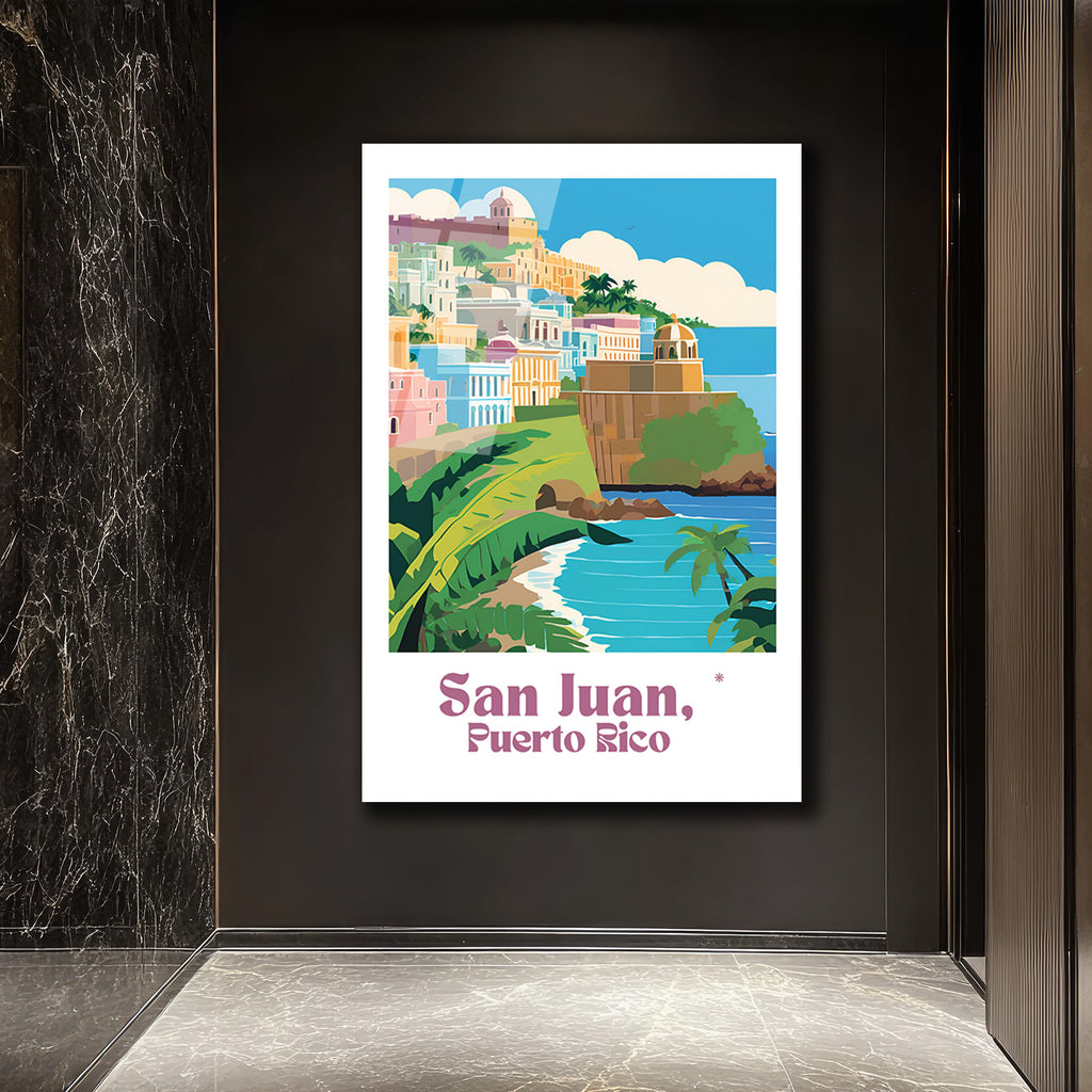 San Juan, Puerto Rico Manzaralı Estetik Cam Tablo