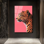 Modern Leopar Sanatı Cam Tablo: Vahşi Zarafet