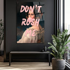 Don't Rush Me Pop Art Temalı Kadın Cam Tablo